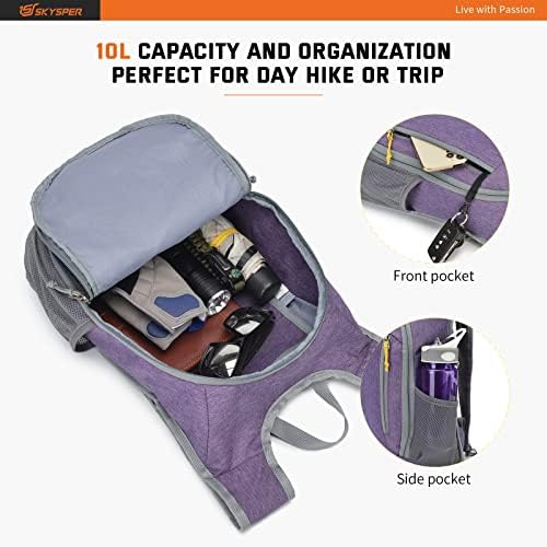 SKYSPER mali dnevni ruksak 10L ruksak za planinarenje pakovanje lagani putni dnevni paket za žene i muškarce