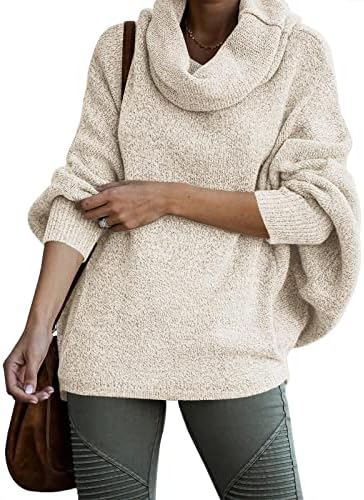 Ženski džemper za pulover od vrata sa džepovima sa džepovima Batwing dugim rukavima, Ležerne prilike