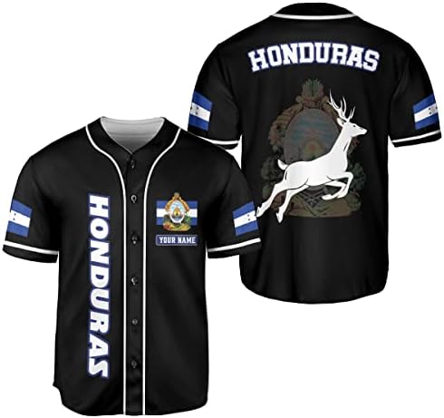 TINOSHOP Personalizirani dresovi za bejzbol za zastavu Honduras, dres Hondurasa, Camisa Honduras Hombres
