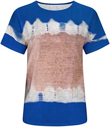 Ženske gradijentne boje blok Grafičke majice Boat vrat na vrhu majice kratki rukav casual casual