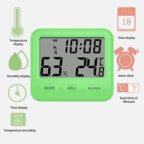 Uklsqma Visoka preciznost temperatura & mjerač vlažnosti sa vremenskim budilnikom unutrašnji elektronski