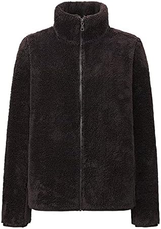 Ekousn Sherpa jakna Žene, 2022. Zima plus veličine Nejasan džepovi sa zatvaračem visokih vrata Jakne meko dugih rukava prekomjerna odjeća