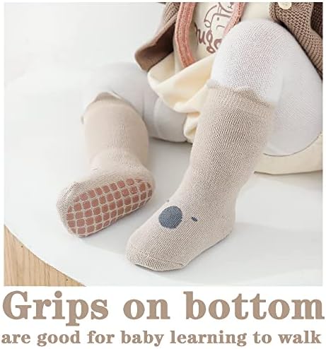 Mini anđeo bebe non klizanje čarape Toddler Termalne čarape Tople debele čarape Protuklizne čarape za posade Boys Girls 5/6 pakovanje