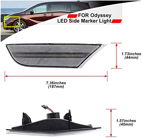 NSLUMO jantarna prednja LED bočna svjetla markera za 2018 2019 2020 2021-up Hon'da Odyssey Clear Lens Fender svjetlosni set zamijenite OEM LED Sidemarker svjetla kompleti