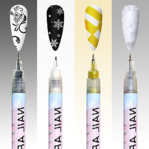 U-Shinein 4 boje gel olovka za nokte, 3d slikana olovka za crtanje grafita za nokte, brzo suha Nail Art DIY