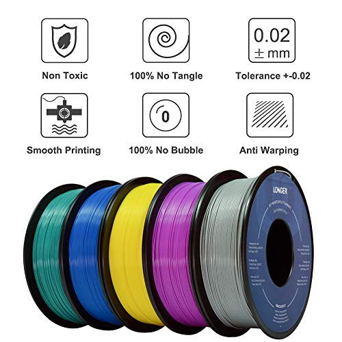 Duži PLA 3D filament pisača, 1,75 mm PLA Filament, dimenzionalna tačnost +/- 0,03 mm, 1kg kalem, bijeli