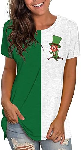 CGGMVCG St. Patricks dan majice za žene o-vrat kratki rukav labave Casual štampani T-shirt dame St Patricks dan vrhova
