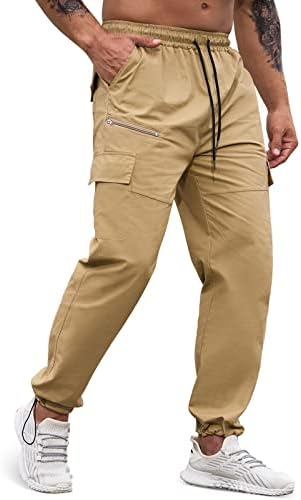 Lexiart muške vježbe teretne pantalone Elastični struk Joggers Pješačenje na otvorenom Atletski duksevi Ležerne prilike duge pantalone sa džepovima