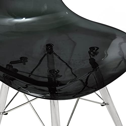 LeisureMod Dover oblikovana bočna stolica sa akrilnim nogama, Set od 4 komada
