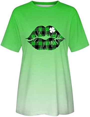CGGMVCG St. Patricks dan majice za žene ženske slatka majica majica top kratki rukav Casual zeleni