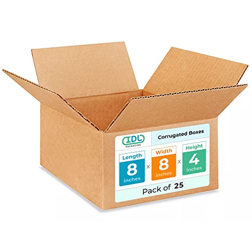 IDL pakovanje ravne valovite kutije za otpremu 8D x 8Š x 4H - odličan izbor čvrstih kutija za pakovanje za USPS, UPS, FedEx dostava - kartonske kutije koje se lako recikliraju za pakovanje