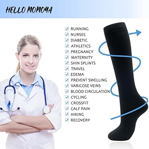 Pozdrav Momoya Saxikove čarape za žene Muškarci Koljeno High Trgovina čarapa 15-20 mmhg Travel Athletic