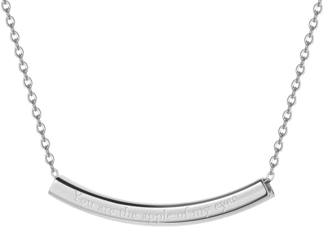 LOYJOY prilagođeno ime Bar ogrlica za žene nakit sa natpisima pismo privjesak privjesci Datum privjesci - srebrna boja-40cm sa produžetkom od 5cm