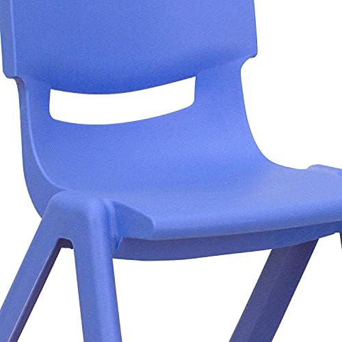 Flash namještaj Emmy 23.625Š x 47.25L pravougaoni plavi plastični stol za aktivnosti podesiv po visini sa 6 stolica