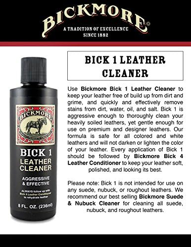 Bickmore Bick 1 Kožni čistač 8 oz - čista prljavština, ulje, znoj, sol i vodene mrlje iz svih obojenih, bijelih i crne kože