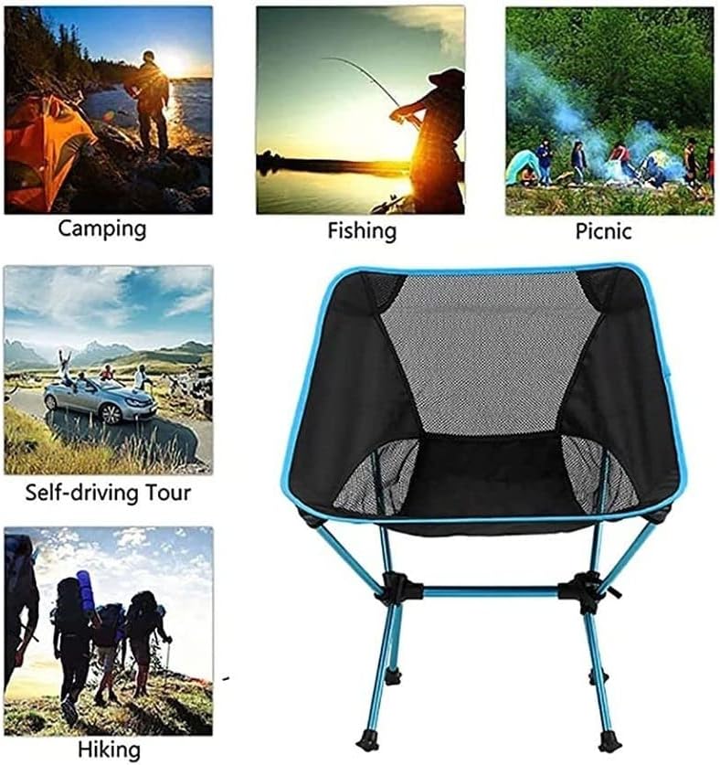 Jtzxjjx prenosive vanjske sklopive stolice, ultralake kompaktne stolice za kampiranje za planinarenje, planinarenje, plažu,putovanja-210lbs