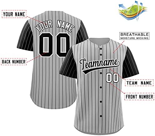 Prilagođeni Bejzbol dres sa prugama za muškarce i žene za djecu, majice na dugmad personalizirani Logo imena tima