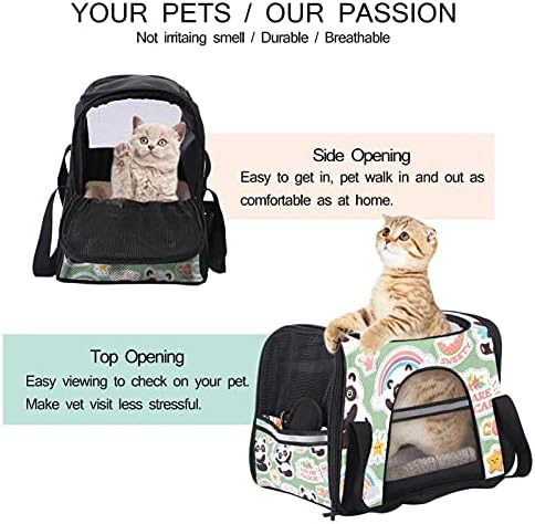 Nosač za kućne ljubimce Happy Pandas Winked Doodle Kawaii Comic Meki putni nosači za kućne ljubimce za Mačke, Psi Puppy Comfort Prijenosna sklopiva torba za kućne ljubimce odobrena aviokompanija