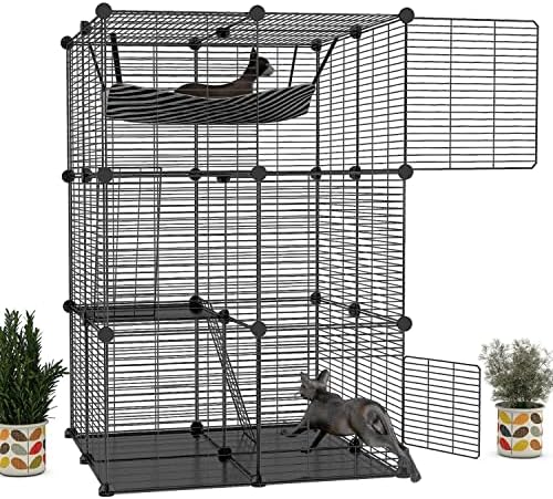 IKARE cat Cage DIY kućica za kućne ljubimce mala kućica za životinje odvojiva ogradica za igru sa 3 vrata 3
