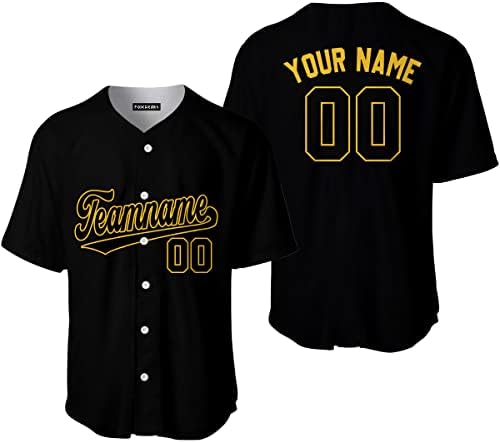 Foxwears Custom Crni Gold Yell Yell Mussey dresi, personalizirani bejzbol košulje Sportske uniforme za muškarce