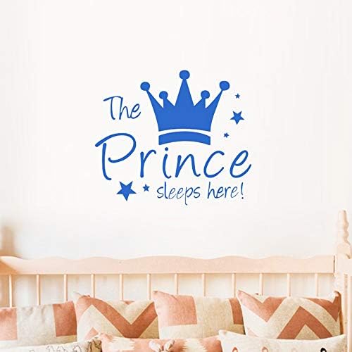 Mascute Crown Star Wall Decal Prince Sleep Ovdje Zidna naljepnica Zidni umjetnički dekor za djecu Dječja
