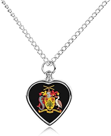Barbados Nacionalni amblem pet Heart Urn ogrlica Print Memorijalni nakit pet kremiranje privjesak