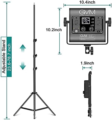 GVM RGB LED Video svjetlo sa Bluetooth kontrolom, 60W photography Studio Lighting Kit sa postoljem,