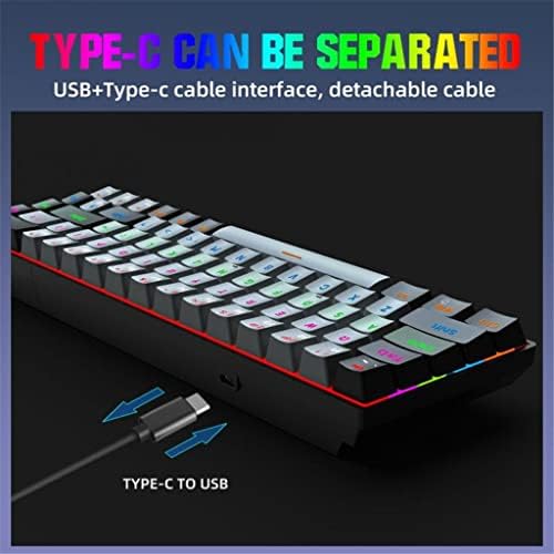 Mjwdp dvobojna RGB 68 tipka mehanička tastatura USB žičana Led plava / crvena osa pozadinsko