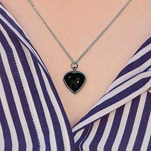 Ogrlica od urne crne mačke ratnika za pepeo personalizirani nakit za kremaciju kućnih ljubimaca privjesak za srčane urne za muškarce žene