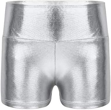 Freebily Girls High Squist Dance Shorts Cheer Gimnastika Metalne plijene kratke hlače mokro-izgleda joga vruće hlače na dnu aktivne odjeće