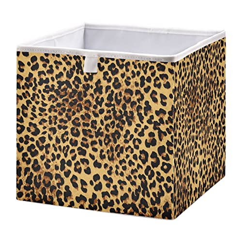 Životinjska smeđa Leopardova kocka za odlaganje sklopive kocke za odlaganje vodootporna korpa za igračke za organizatore za igračke rasadnik za djecu ormar knjiga kupatilo kancelarija-15, 75x10, 63x6, 96 in