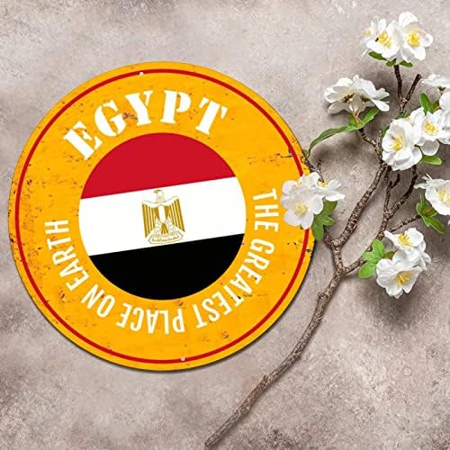 Patriotska egipatska država zastava Najveće mjesto na Zemlji okrugli metalni limenki znak Vintage Metal Poster