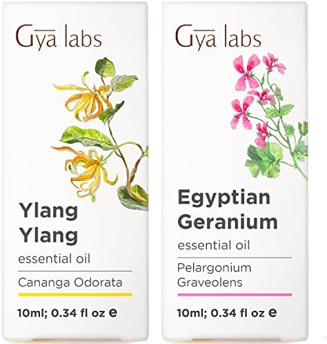 Ylang Ylang Esencijalno ulje za kožu i geronijum ulje za set kože - čista terapijska esencijalna ulja Set