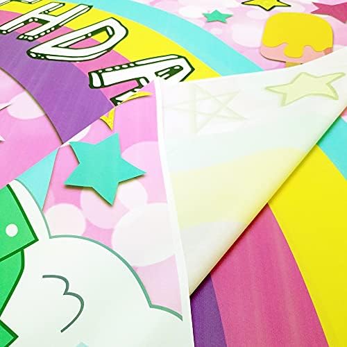 Aosto 7x5ft Sweet Birthday Backdrop - jednorog tema Rainbow Crazy big Girl Puppy Birthday Decor Supplies - Cartoon