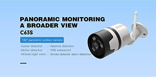 Yzy Tech 1080p WiFi kamera, vanjski IP66 Vodootporan, Motion Ljudska Odsutnost Detekcija aparata, noćni vid, 180˚ Panorama Bullet kamera, objektiv 2,3 mm