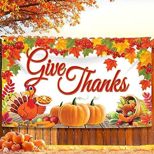 XtraLarge 72x44 inčni Daj Hvala Banner-Happy Thanksgiving backdrops | Happy Thanksgiving Banner