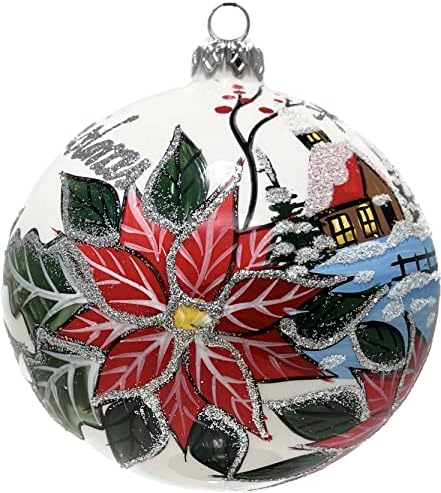 Poljski Galerija Božić Ornament, Sretan Božić Duvano Staklo Loptu