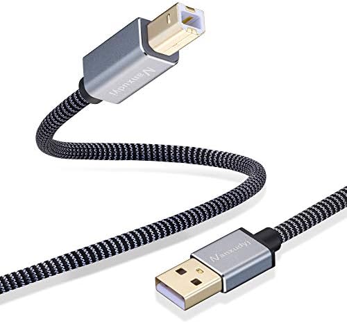 Kabl za štampač 1ft / 0.3 M, Nanxudyj USB kabl za štampač pletenica USB 2.0 tip A muški na B muški kabl za