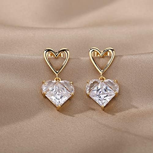 Oyalma Crystal Love Heart naušnice za žene djevojke Zlatna Sliver boja srce Earing Piercing modni nakit prijatelj - zlatna-boja-26582