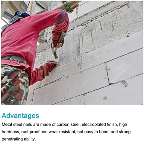 METALLIXITY zidni cementni ekseri 500kom, okovi od karbonskog čelika-za održavanje kuće DIY Obrada drveta, Crna