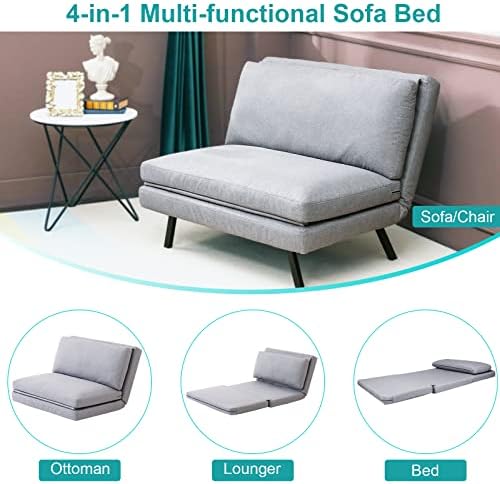 Maxspeed Futon Sofa Bed, Memory Foam Futon konvertibilna kauč stolica, moderni mali kauč na razvlačenje