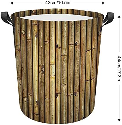 Foduoduo bablo rublja bambus smeđa za preplanulost rublja s ručicama s ručicama Sklopiva torba za spremanje za spremanje odjeće za spavaću sobu, kupaonicu, knjigu za igračku