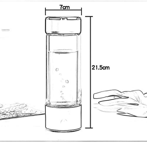 KUANDARM prenosiva USB punjiva boca za vodu bogata vodonikom 3 minuta elektrolizovana alkalna čaša za vodu, 300ml, Bijela