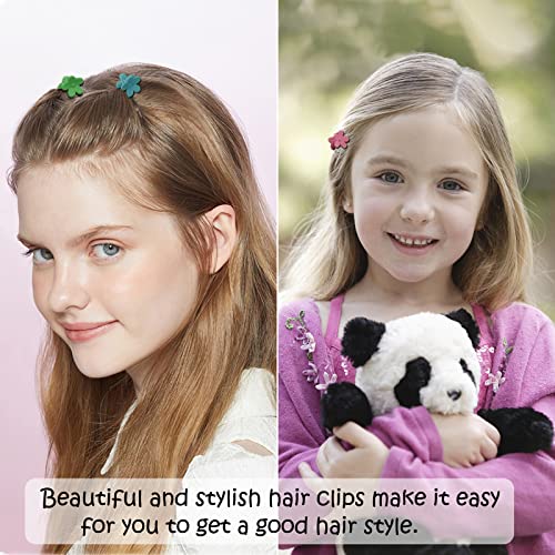 YISSION 100kom Mini cvjetne kopče za kosu za djevojčice male kopče za kosu slatke kopče za kandže za cvijeće