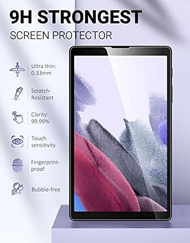 Moko zaštitnik ekrana kompatibilan sa Samsung Galaxy Tab A7 Lite 8,7-inčnim kućištem za 2021. godinu [protiv ogrebotina] okrugli rub 9h tvrdoća Ultra Clear Film od kaljenog stakla, clear