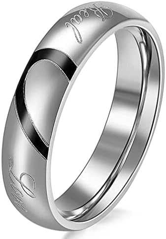 Oyalma Lover's Heart Shape 316L Muški ženski prstenprava ljubav par vjenčanih prstenova - 1 komad - žene - 10-03971