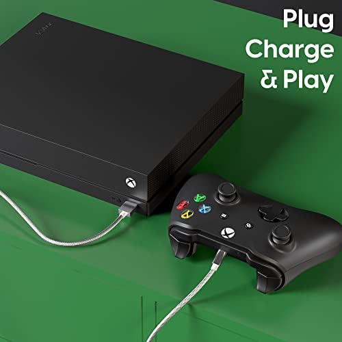 Talk kabel za punjač kompatibilan sa Xbox One Gaming kontroleri - 6 Ft najlonska pletenica Micro USB kabela za punjenje, teška dužnost Brzi naboj
