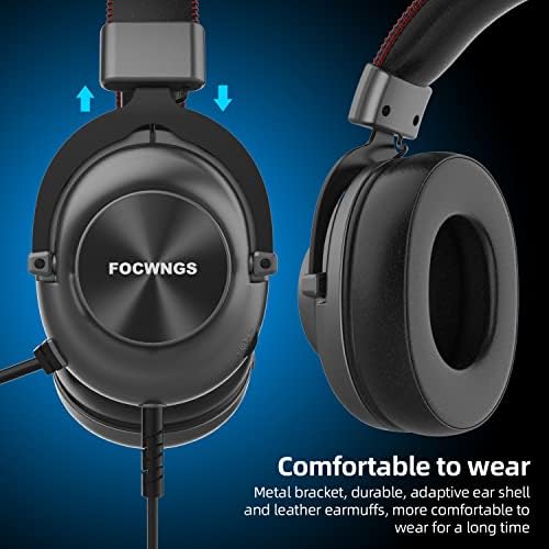 Focwngs G15 Stereo Gaming slušalice za PS4 PC Xbox One PS5 kontroler, slušalice za smanjenje buke