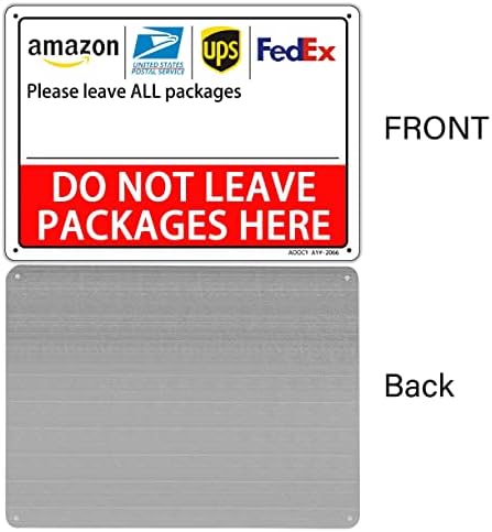 Ne ostavljajte pakete ovde, znak isporuke paketa-Metal aluminijum bez rđe-7 x 9,8 prethodno izbušene