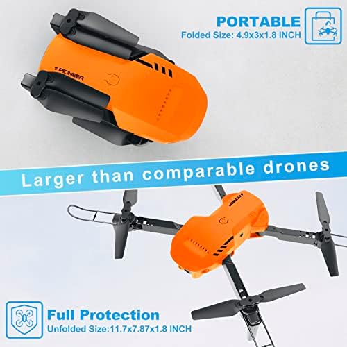 RADCLO dronovi za djecu i odrasle - dron sa kamerom 1080p HD, FPV sklopivi dron sa torbicom za nošenje, 2 baterije, 90° podesivo sočivo, jedan ključ za poletanje / kopno, zadržavanje visine, okretanje od 360°, pokloni za igračke